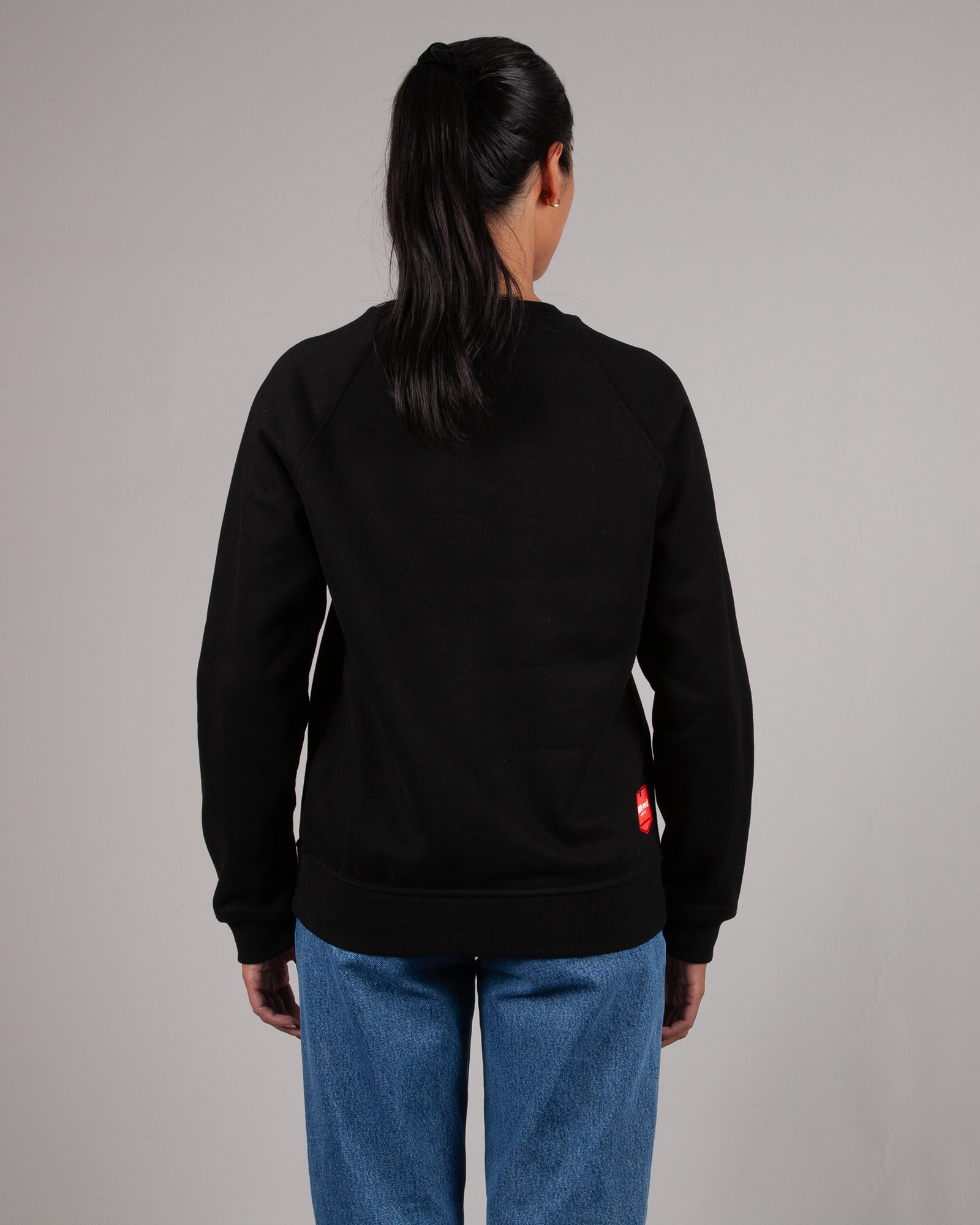 "Catch Some Clean Air" Female Crewneck Sweater - Black