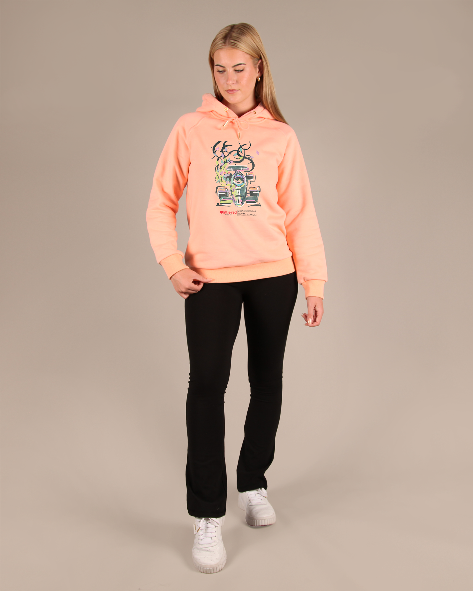 "Catch Some Clean Air" Female Hoodie - Apricot