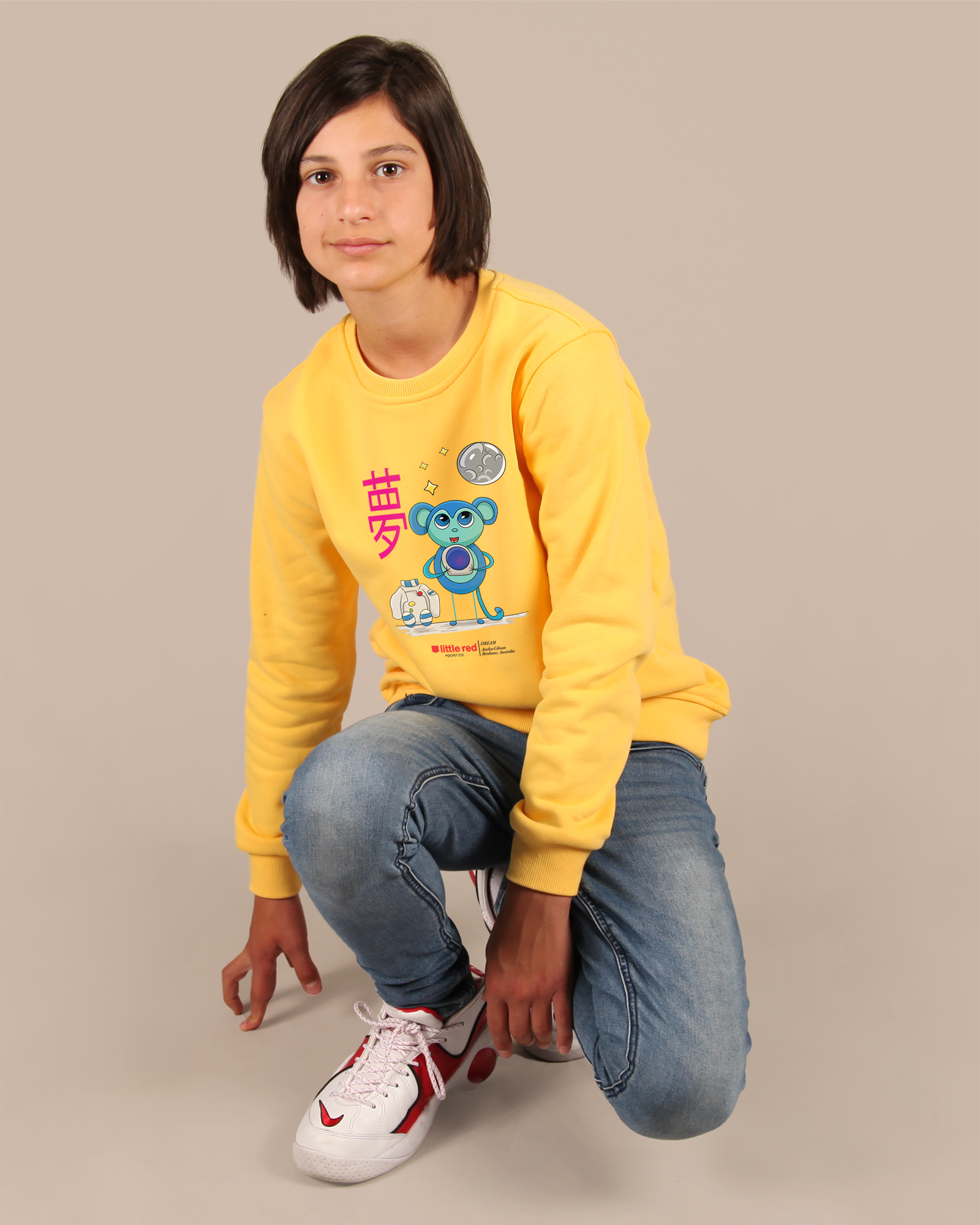 "Dream" Kids Crewneck Sweater - Canary Yellow (Unisex)