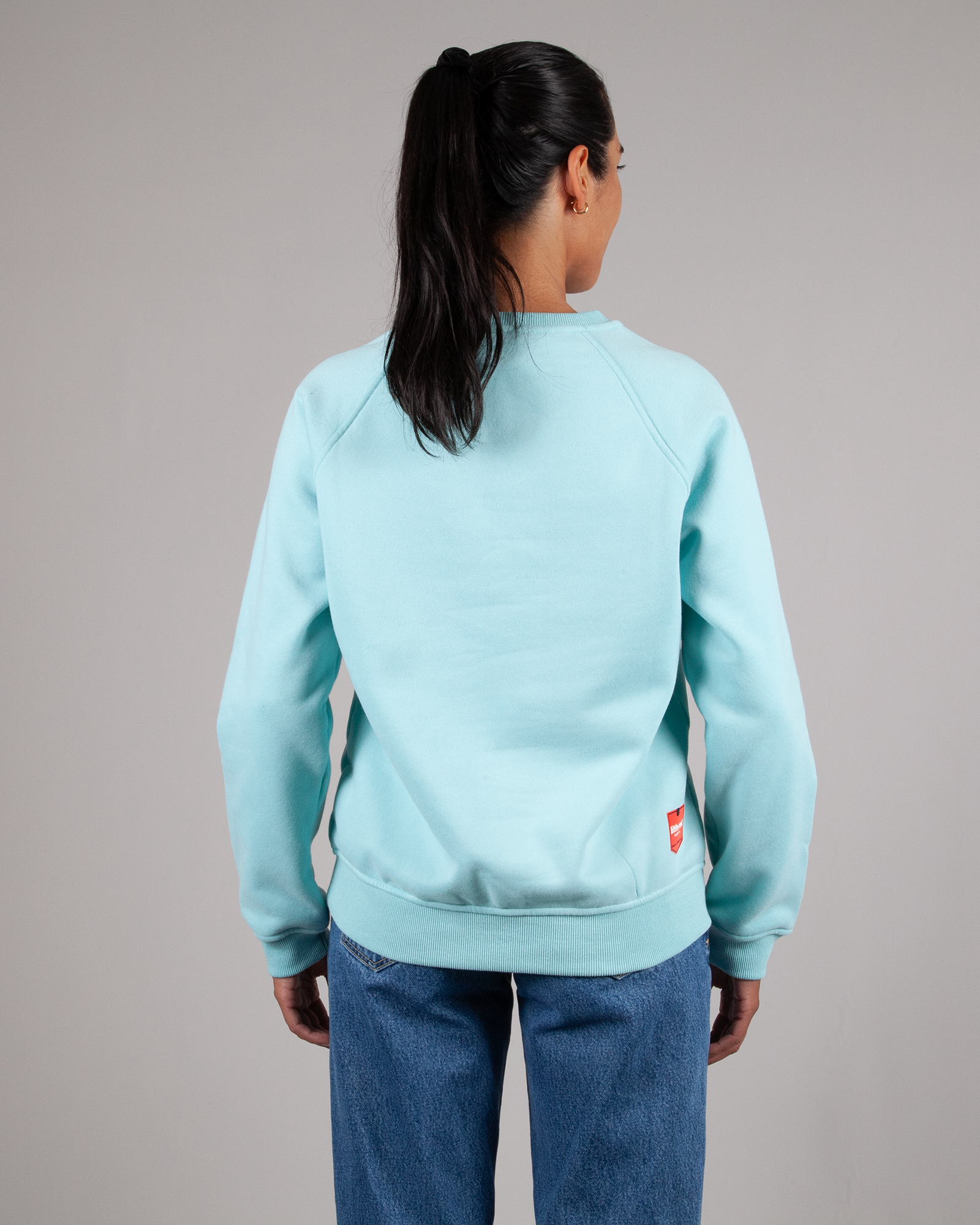 "Catch Some Clean Air" Female Crewneck Sweater - Turquoise